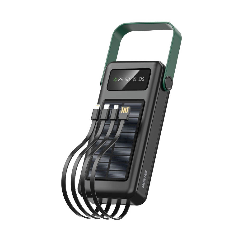 خرید پاوربانک خورشیدی گرین لایون 30000mAh | شارژ مطمئن و مقاوم