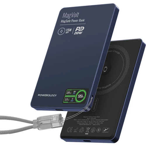 خرید پاوربانک پاورولوژی 5000mAh | شارژ سریع و بیسیم MagSafe