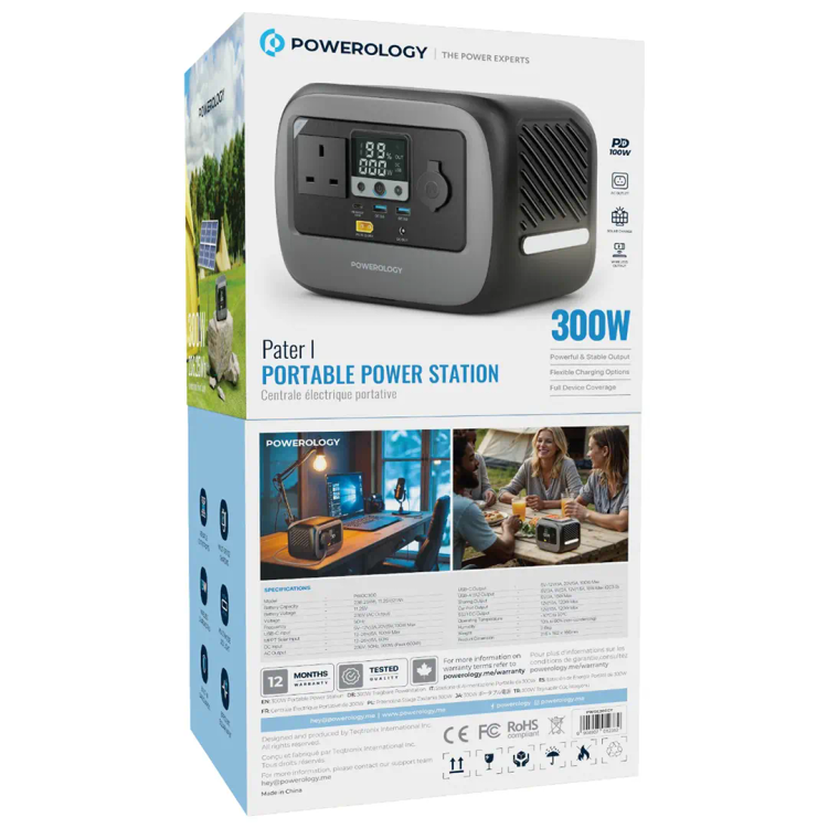پاور استیشن 300 وات Powerology Pater I | شارژ خورشیدی و USB-C 100W