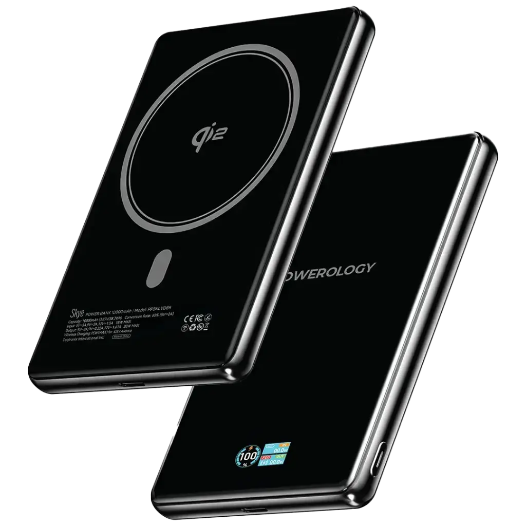 خرید پاوربانک MagSafe پاورولوژی Skye 10000mAh | شارژ سریع 20 وات و بی‌سیم 15 وات