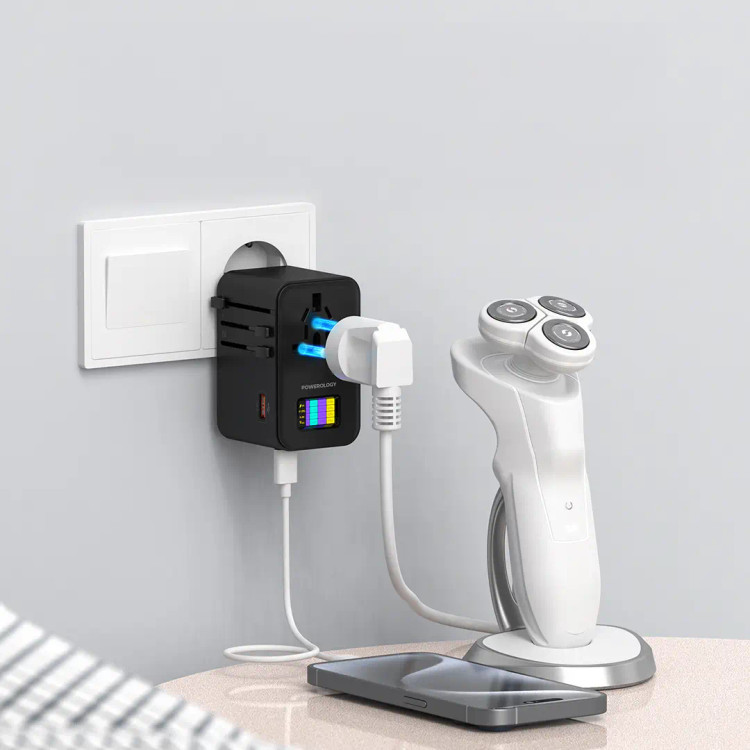 شارژر یونیورسال Powerology GaN 75W | سه پورت USB-C و شارژ سریع