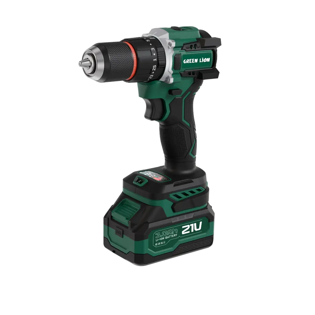 دریل چکشی شارژی Green Lion GD-16 Pro Drive با ۲ باتری ۲۱ ولت ۳ آمپرساعت – سبز