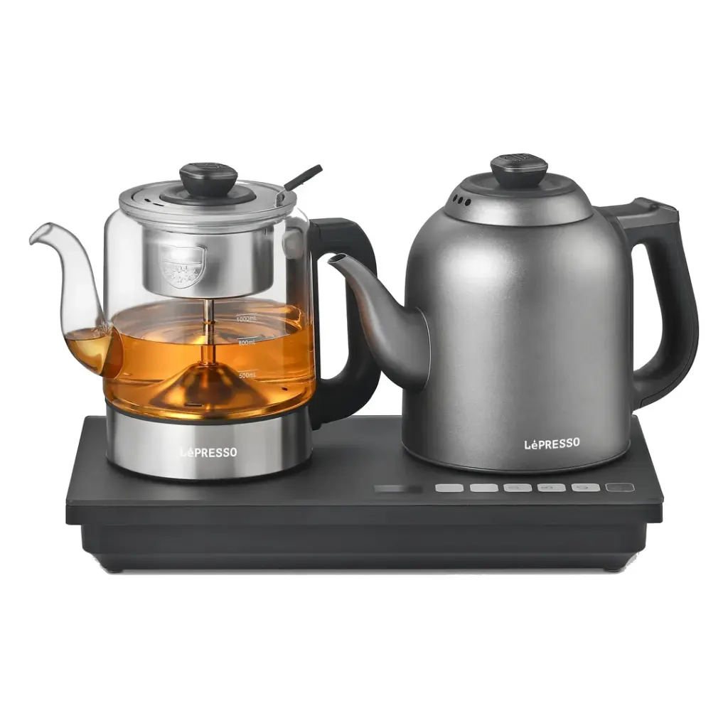 دستگاه دم‌آور چای و آب‌جوش LePresso AuraBrew با پنل لمسی – خاکستری