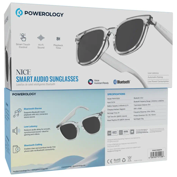 عینک آفتابی هوشمند صوتی پاورولوژی Nice | Bluetooth 5.4