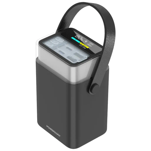 پاوربانک پرظرفیت پاورولوژی مدل Halo Beam ظرفیت 40000 میلیآمپر ساعت توان 65 وات – مشکی