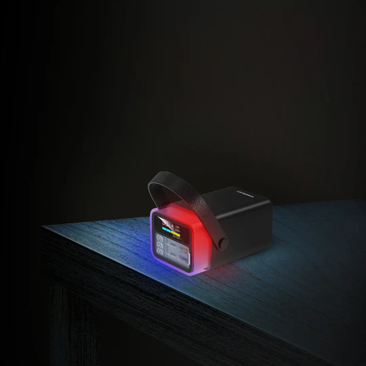پاوربانک پرظرفیت پاورولوژی مدل Halo Beam ظرفیت 40000 میلیآمپر ساعت توان 65 وات – مشکی