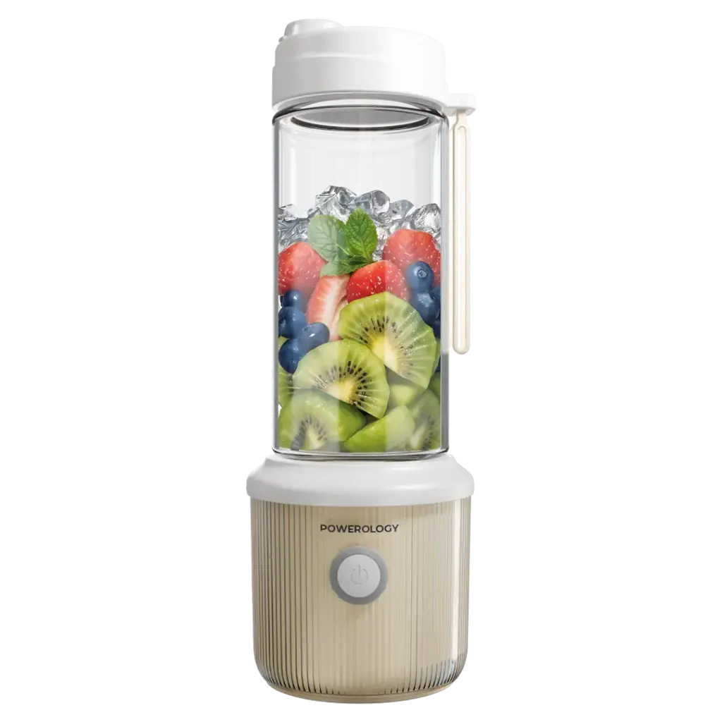 مخلوط‌کن شارژی قابل حمل پاورولوژی مدل Press & Refresh ظرفیت 450 میلی‌لیتر – 126 وات