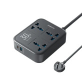 چندراهی برق پاورولوژی مدل Power Strip 3250W دارای 3 پریز و شارژ سریع USB – مشکی