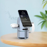 استند شارژ بیسیم و اسپیکر پاورولوژی مدل Qi2 Speaker Charge Station – طوسی