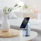 استند شارژ بیسیم و اسپیکر پاورولوژی مدل Qi2 Speaker Charge Station – طوسی