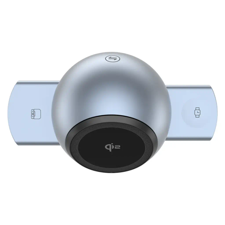 استند شارژ بیسیم و اسپیکر پاورولوژی مدل Qi2 Speaker Charge Station – طوسی