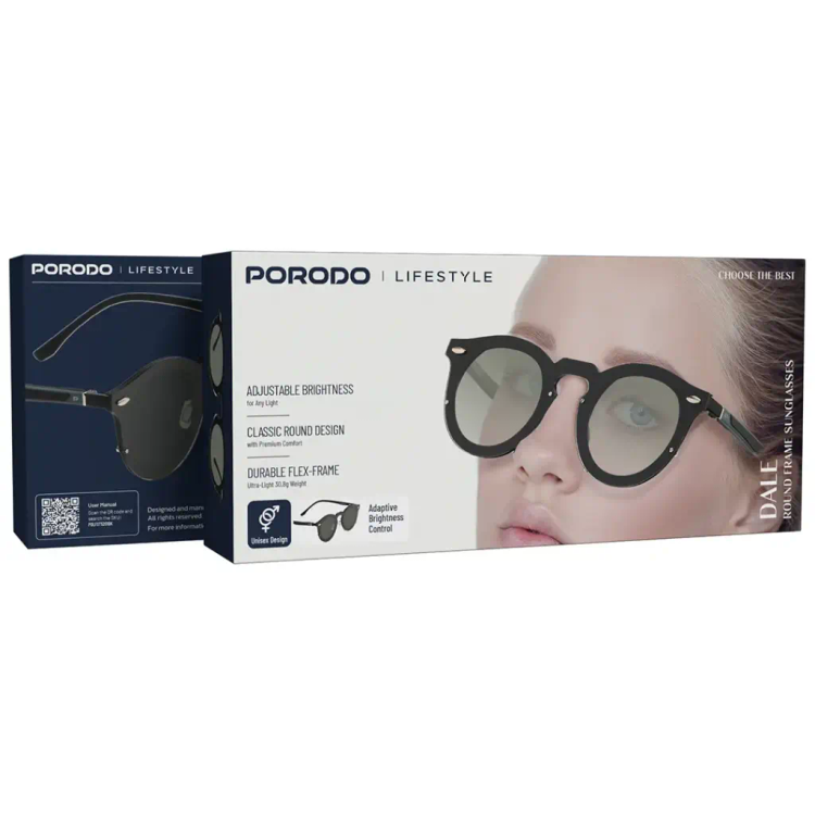 عینک آفتابی پورودو لایفاستایل مدل Dale Round Frame – فریم مشکی