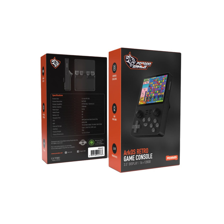 کنسول بازی دستی پورودو گیمینگ مدل Arkos Retro ظرفیت 16GB+128GB – مشکی