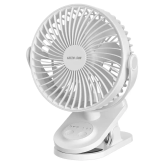 پنکه گیرهای شارژی گرین لاین Clip Fan سفید | 15 ساعت کارکرد و موتور براشلس