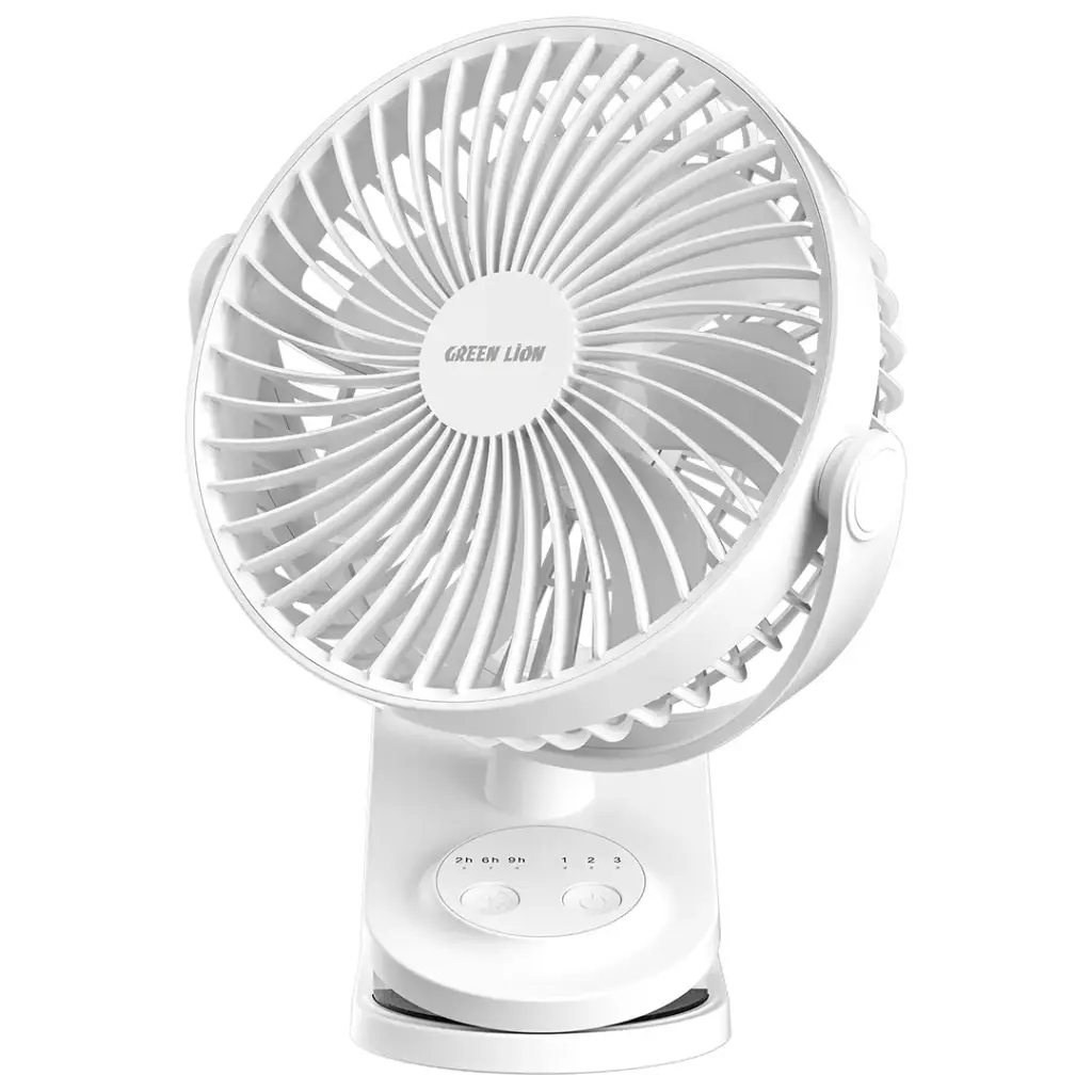 پنکه گیره‌ای شارژی گرین لاین Clip Fan سفید | 15 ساعت کارکرد و موتور براشلس