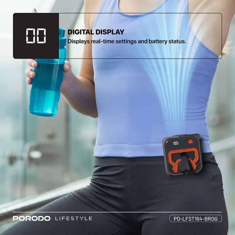 پنکه کمری چندمنظوره Porodo Lifestyle | باتری 10000mAh و 40 ساعت کارکرد